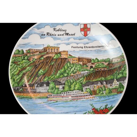 Kleiberg Bavaria Koblenz Rhein Uud Mosel Porcelain Decor Plate Made in Germany - Picture 2 of 4